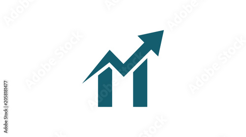Obraz na plátně Green Arrow Graph Icon Growth.