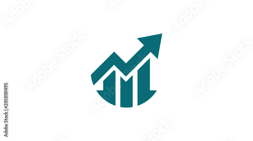 Foto Green Arrow Graph Logo Design.