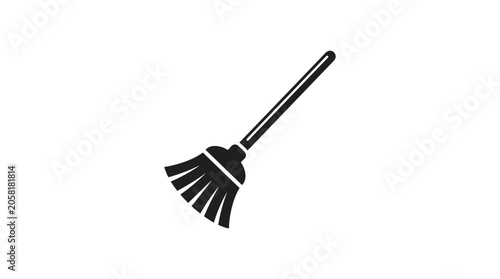 Tableau sur toile Broom with long wooden handle.