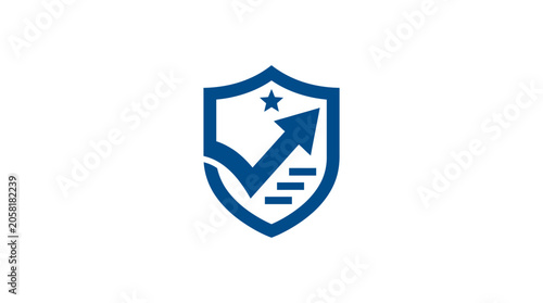 Shield with star and arrow logo.
