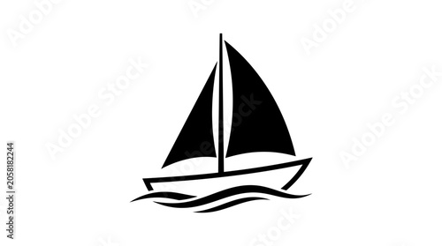 Sailing boat on the water surface.