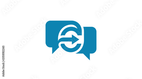 Blue chat speech bubbles icon.