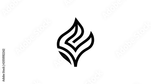 Black flame icon design element symbol.