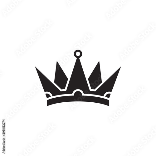 Black Crown Icon Royal Symbol.