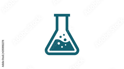 Laboratory Flask with Bubbles Inside.