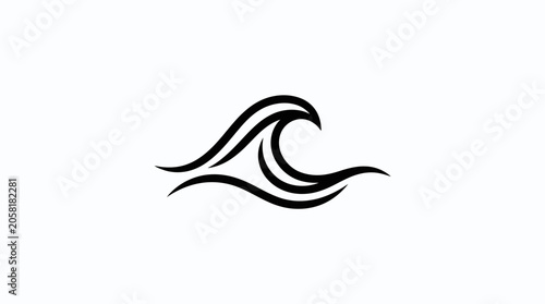 Wave icon symbol graphic design element.