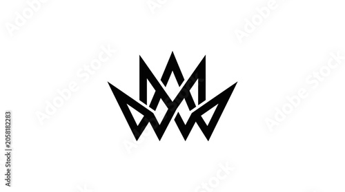 Black abstract geometric shape logo symbol.