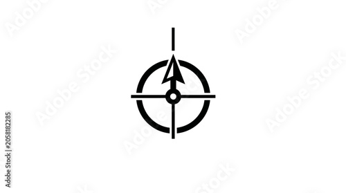 Black and white target symbol icon.