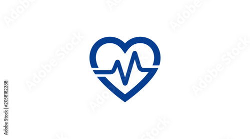Blue Heartbeat Medical Symbol Icon.