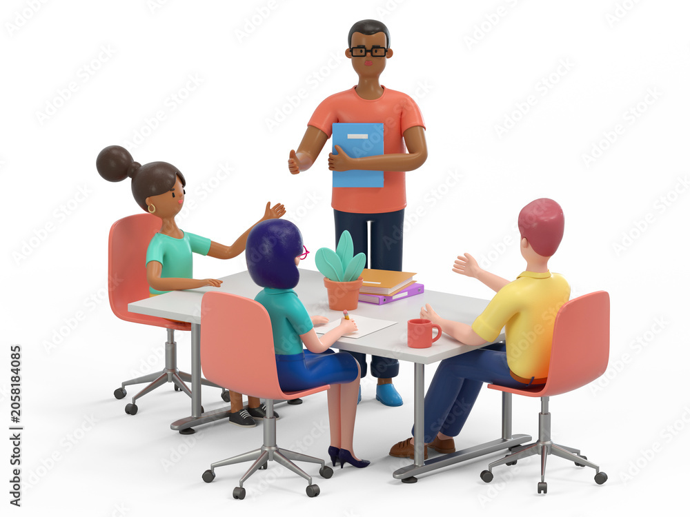 Fototapeta premium Office meeting, team collaboration, professional discussion