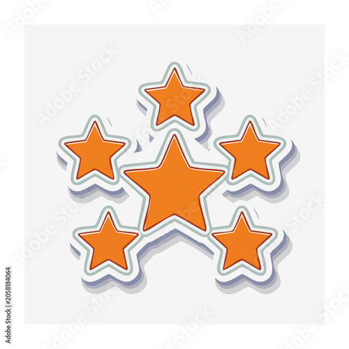 Cluster of Orange Stars on White Background