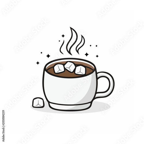 Hot Chocolate with Marshmallows in a Mug