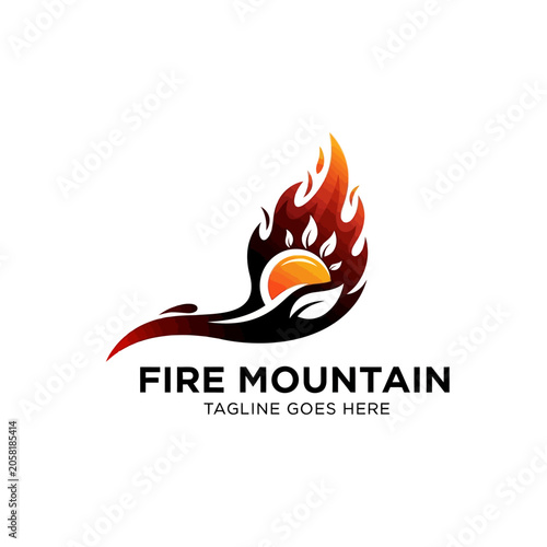 Modern colorful logo design featuring flame and sun motifs, ideal for energy, environmental, or creative agencies.