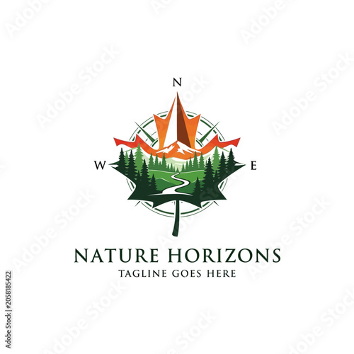 Beautiful scenic landscape inside a leaf, representing wilderness exploration, national parks, and eco-friendly tourism projects.