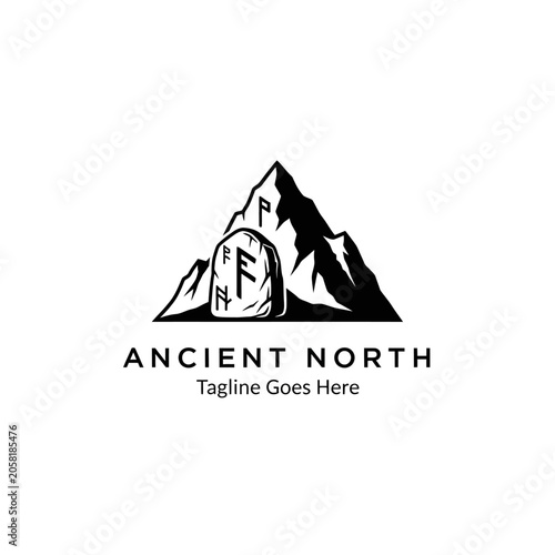Nordic-inspired emblem perfect for outdoor brands, travel agencies focusing on Scandinavia, or gaming studios creating historical and mythical content.