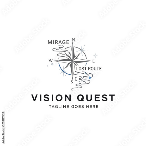Fotografija Conceptual navigational emblem suitable for spiritual brands, life coaching, or strategy consultants focusing on direction, vision, and finding one's path