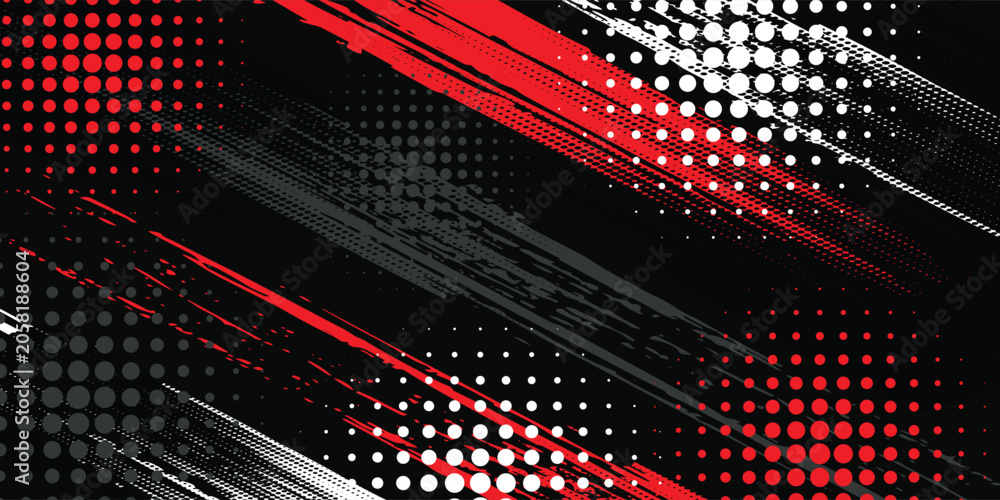 Obraz premium Gaming esport background striking stripes electric banner vector illustration design red black grunge brush wing comic pattern modern abstract concept livery stripes decal paint splash splatter.eps 10