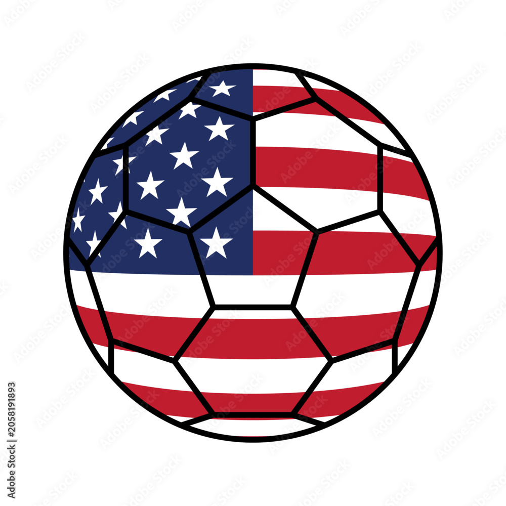Naklejka premium USA flag soccer ball icon