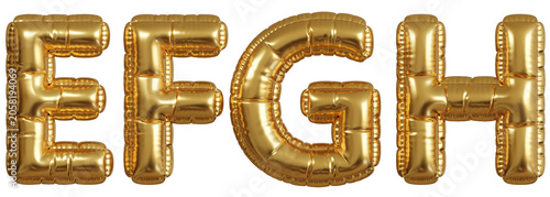 Golden Foil Letter Balloons E F G H
