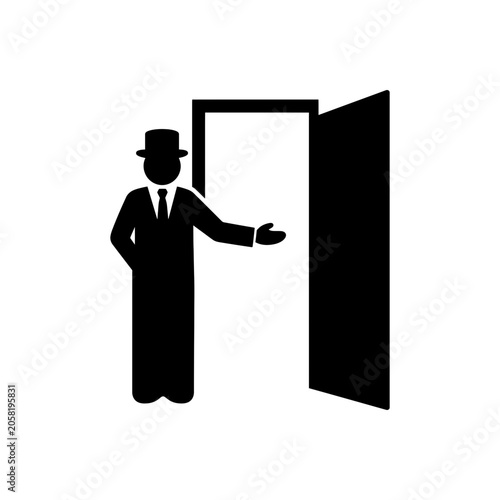 Canvas Print Funeral Director Welcoming Icon