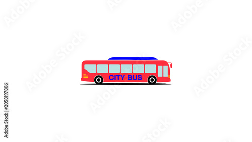 Photos Red City Bus Public Transportation Vehicle Illustration
