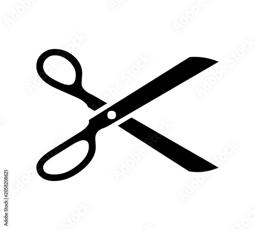 фотографія Minimalist cutting scissors vector icon