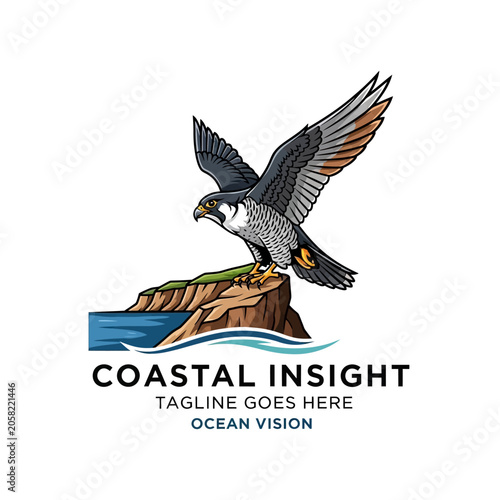 Bild auf Leinwand Detailed bird of prey emblem representing vision and perspective, suitable for environmental groups, security firms, or outdoor adventure brands