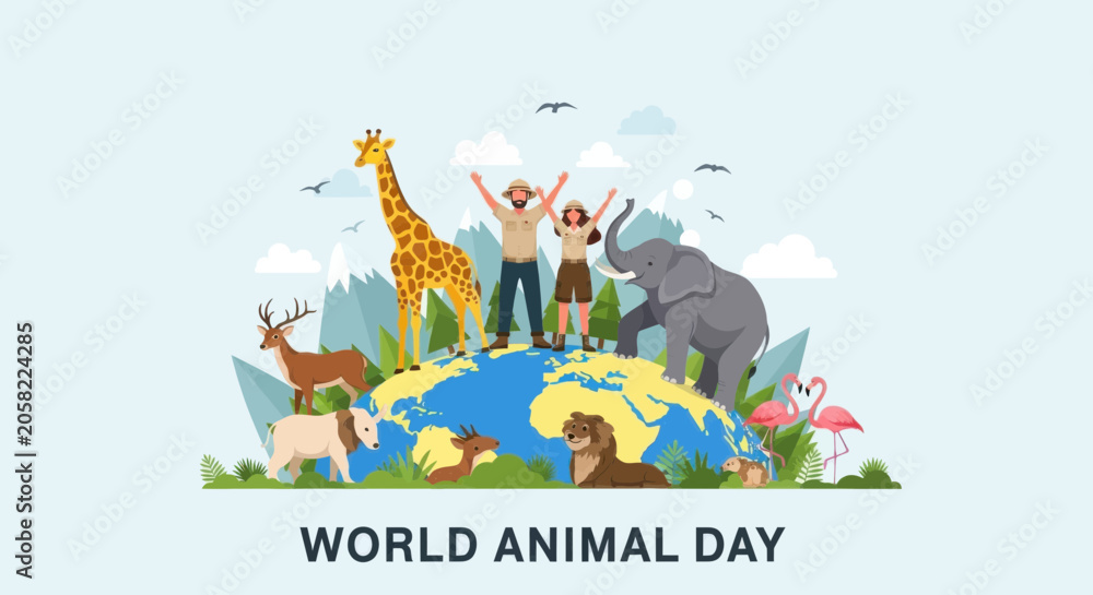 Fototapeta premium World animal day global celebration