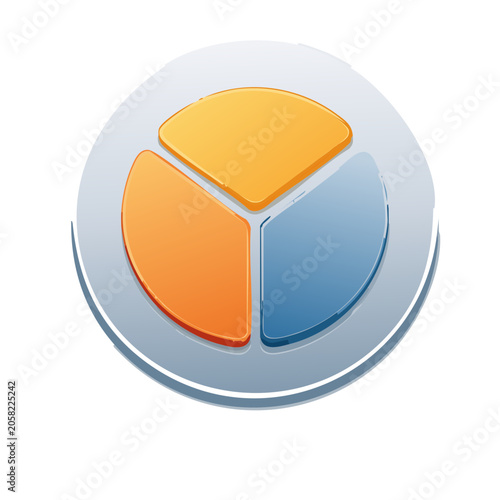 Colorful pie chart icon with transparent background