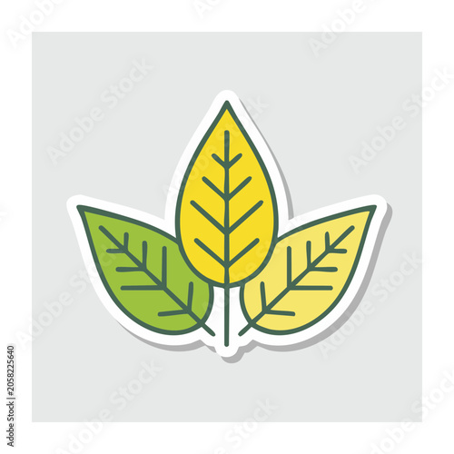 Three colorful leaves icon with transparent background