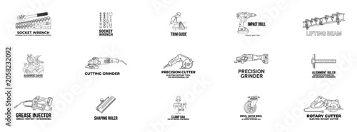 Photos Industrial Construction Tools Icon Set