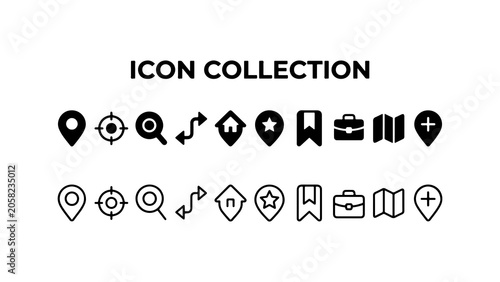 Minimalist Navigation and Business Icon Set