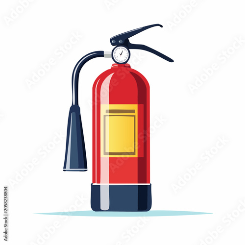 Red Fire Extinguisher with Pressure Gauge
