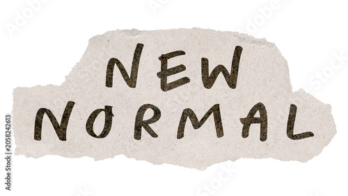 Konstfotografi New normal png word sticker, ripped paper typography, transparent background