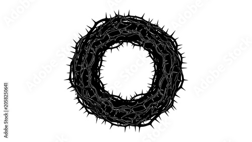 Obraz na plátně Crown of Thorns: A stark and powerful symbol of suffering and sacrifice, this crown of thorns is intricately woven, representing profound spiritual themes