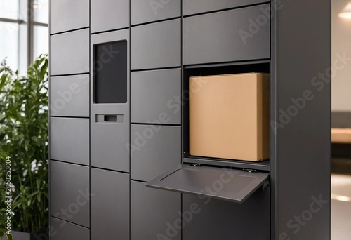 Modern elevator in a modern office building interior with glass and steel doors, empty business space and clean architectural design