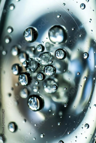 Extreme close-up of water droplets on glass, hyper-real texture, macro photography 