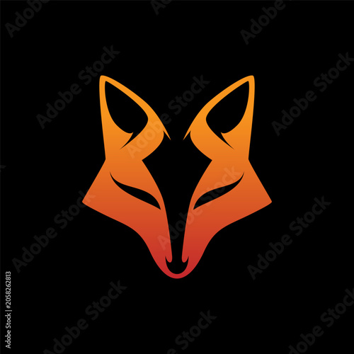 Gradient Orange Color Fox Logo