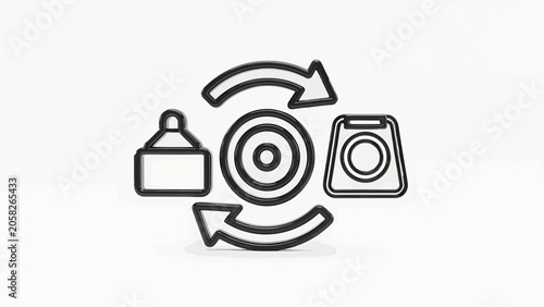 Continuous process and cycle improvement linear graphic concept with improvement rotation optimization continuous workflow management business efficiency operation development strategy