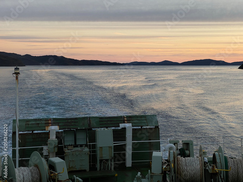 Obraz na płótnie 美しい夕焼け空と海