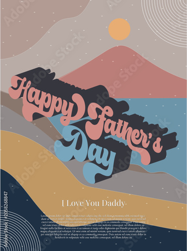 happy fathers day typhography text.perfect for promotional tools