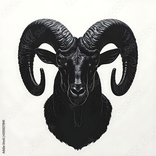 Majestic ram portrait