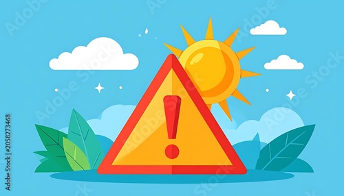 Hot weather warning sign