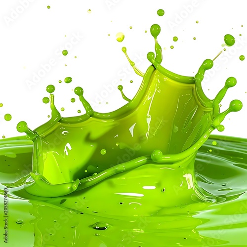 Green liquid splash erupts