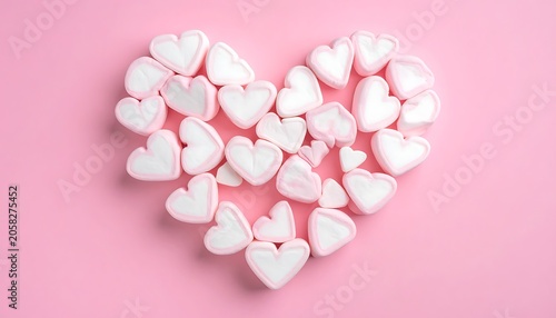 Heart of pink marshmallows