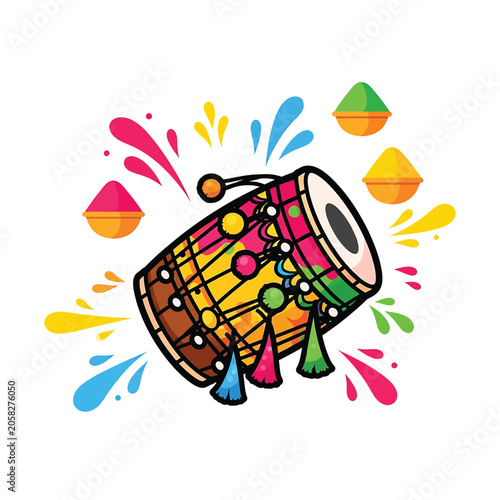 Konstfotografi Colorful Indian Drum Instrument Music.