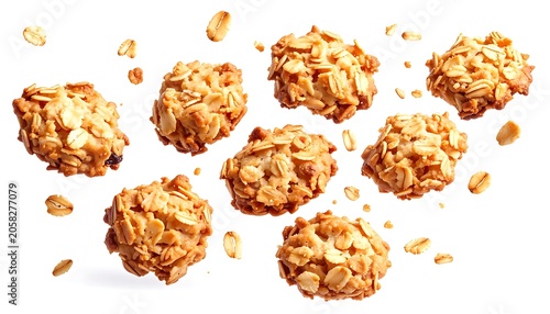 Oatmeal cookies floating