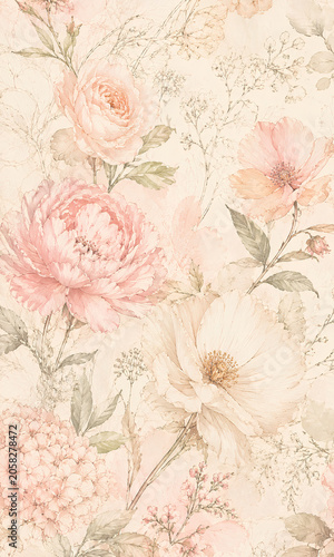 vintage background with roses