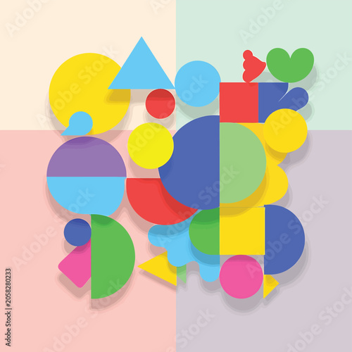 Colorful Geometric Shapes Pattern Design.