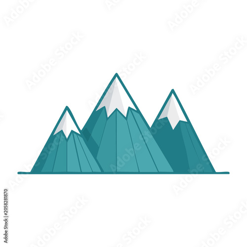 Flat Design Mountain Range Illustration